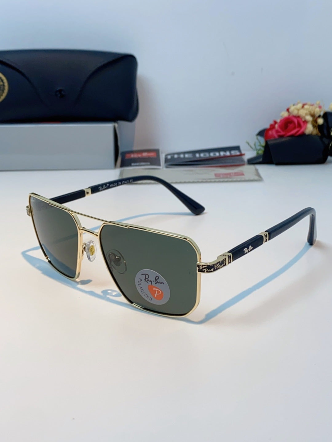 Ray-Ban RB58477 Polarized Oversized Black Lens Sunglasses for Men & W - 433128