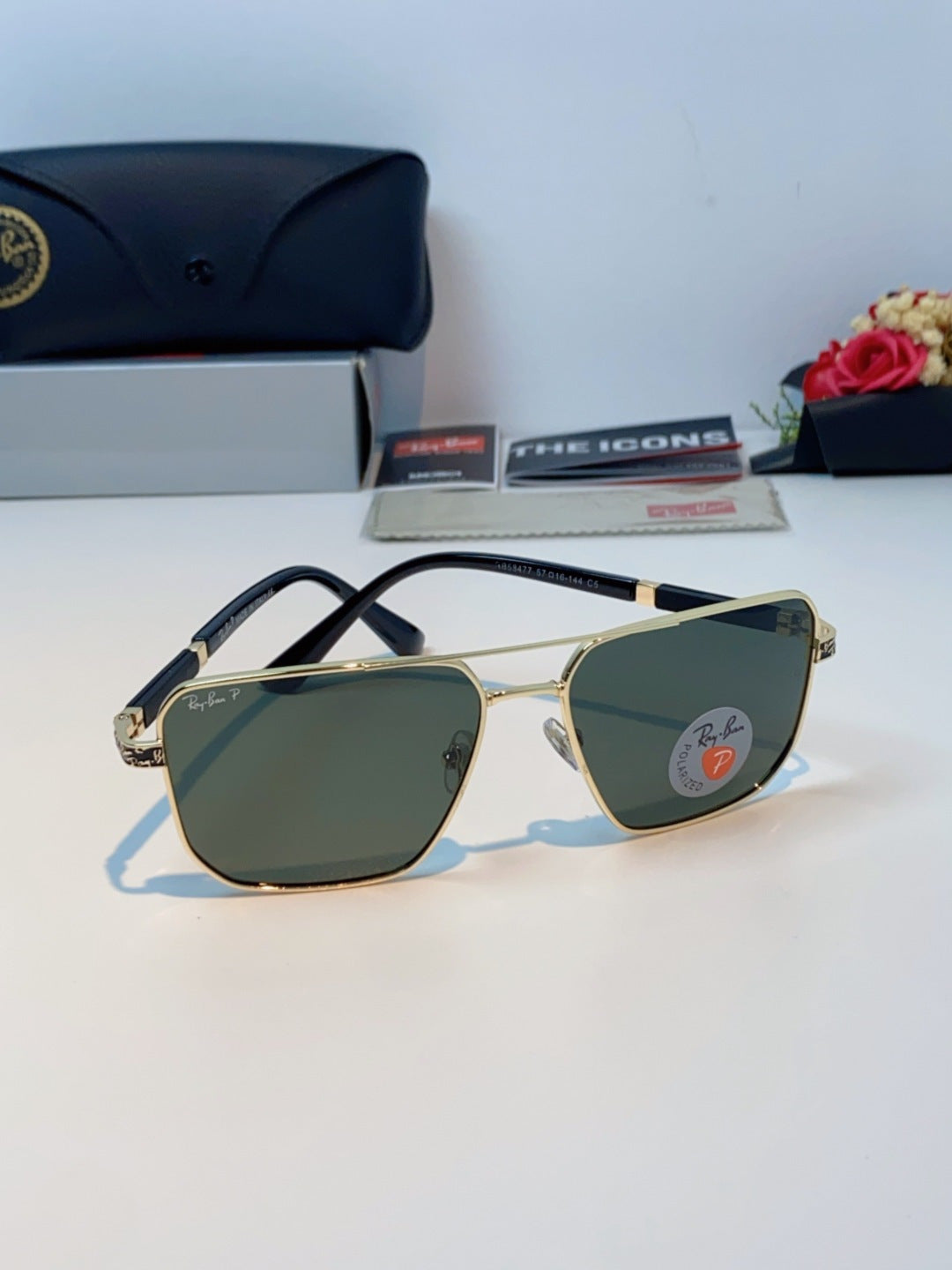 Ray-Ban RB58477 Polarized Oversized Black Lens Sunglasses for Men & W - 433128 - detail image 2