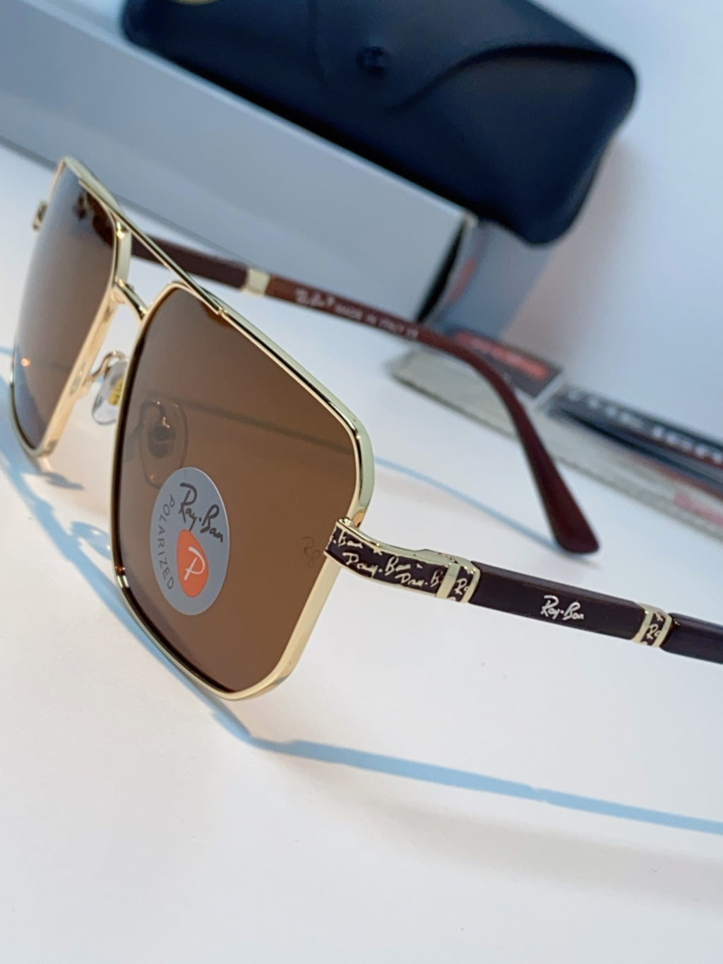 Ray-Ban RB58477 Polarized Oversized Brown Lens Sunglasses for Men & Women - detail image 7