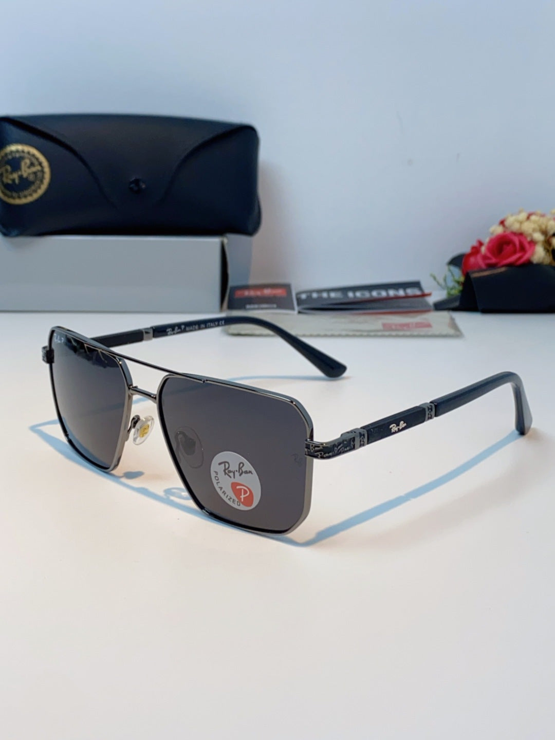 Ray-Ban RB58477 Polarized Oversized Black Lens Sunglasses for Men & W - 433131