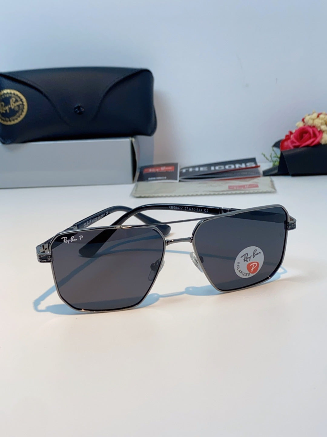 Ray-Ban RB58477 Polarized Oversized Black Lens Sunglasses for Men & W - 433131 - detail image 2