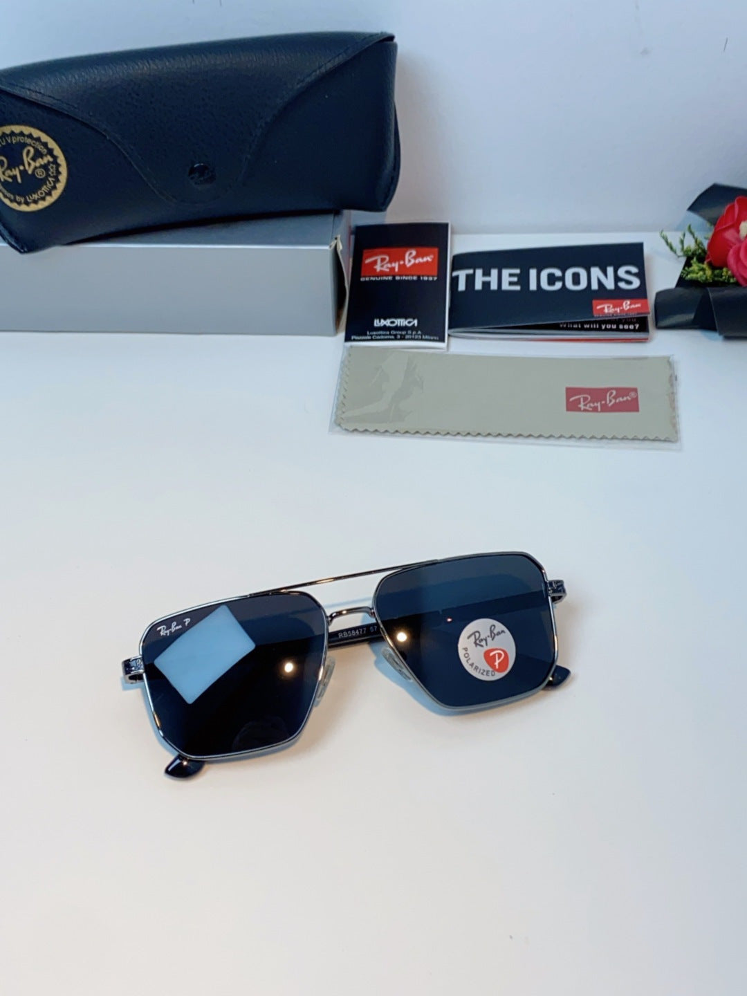 Ray-Ban RB58477 Polarized Oversized Black Lens Sunglasses for Men & W - 433131 - detail image 9