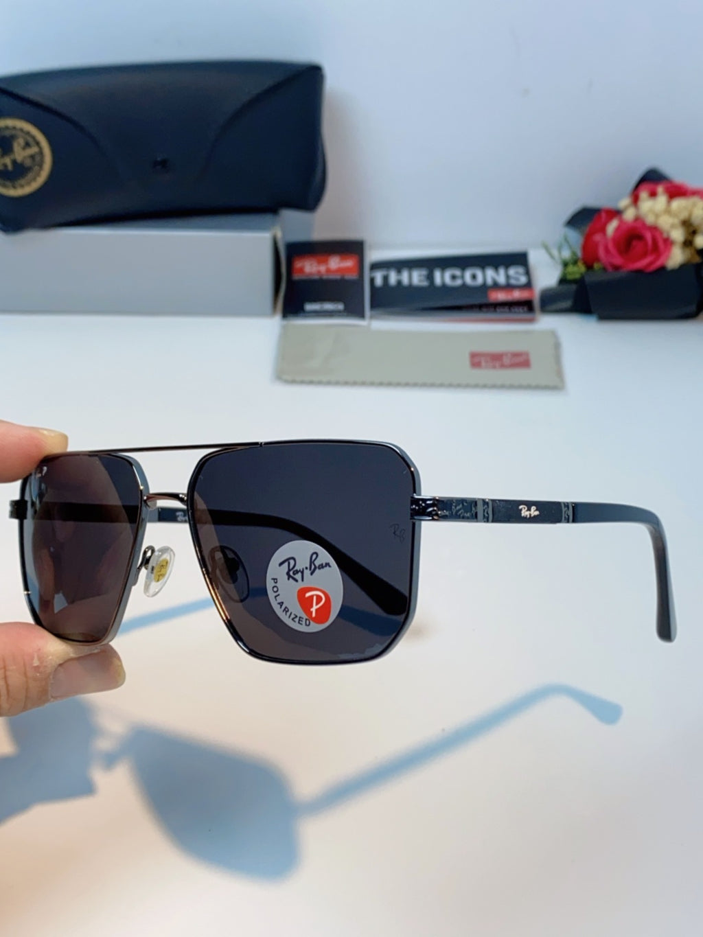 Ray-Ban RB58477 Polarized Oversized Black Lens Sunglasses for Men & W - 433131 - detail image 6