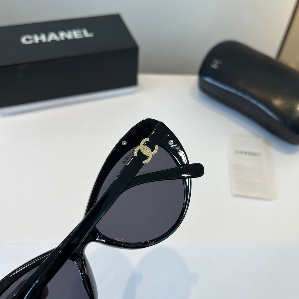 Chanel Cat-Eye Black Lens Sunglasses for Men & Women - 866990 - detail image 8