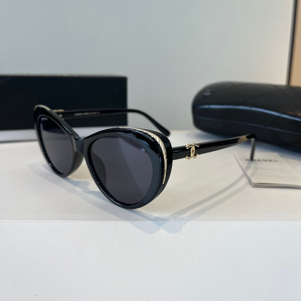 Chanel Cat-Eye Black Lens Sunglasses for Men & Women - 866990 - detail image 3