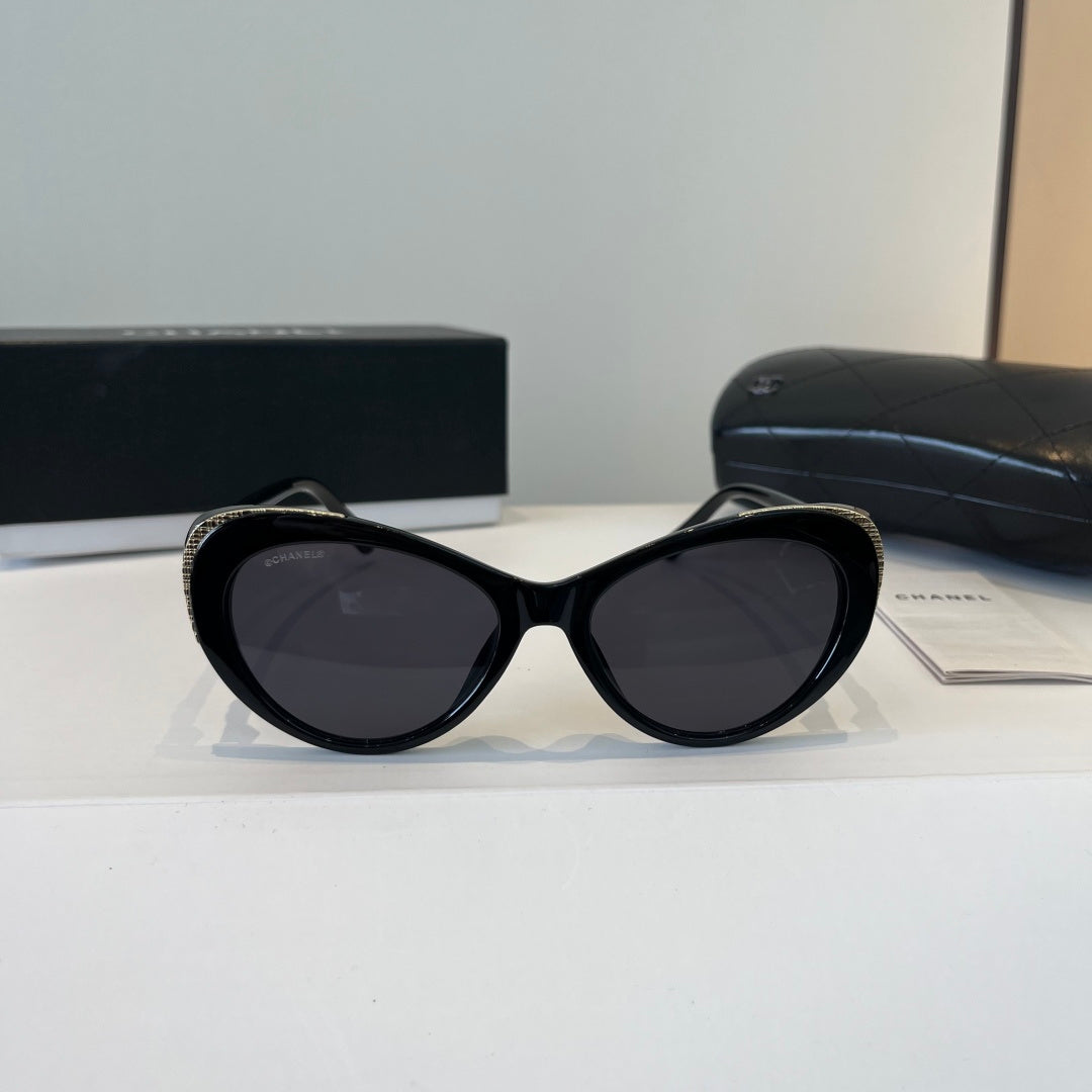 Chanel Cat-Eye Black Lens Sunglasses for Men & Women - 866990 - detail image 2