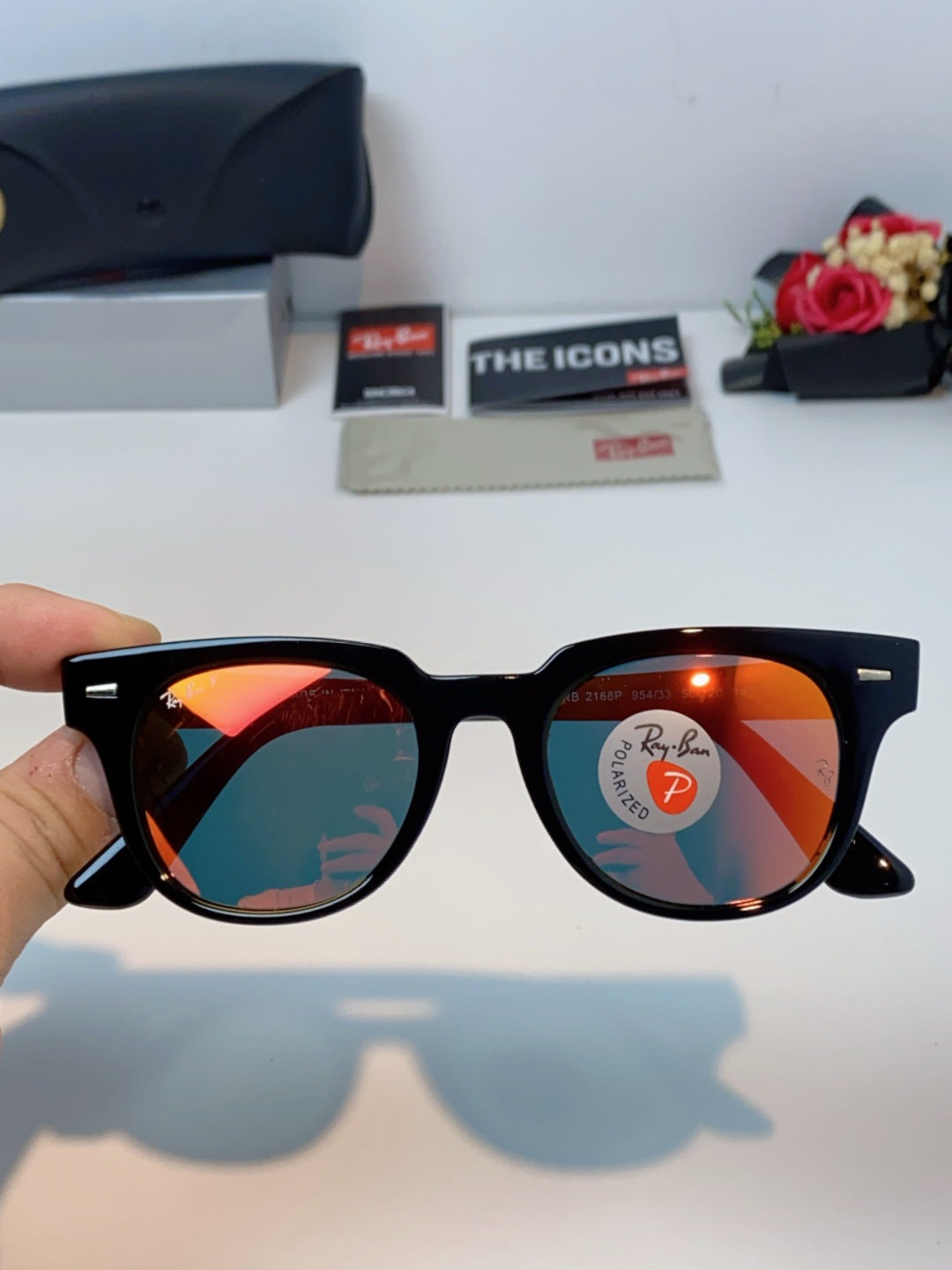 Ray-Ban RB2168P Polarized Square Brown Lens Sunglasses for Men & Wome - 867277 - detail image 4