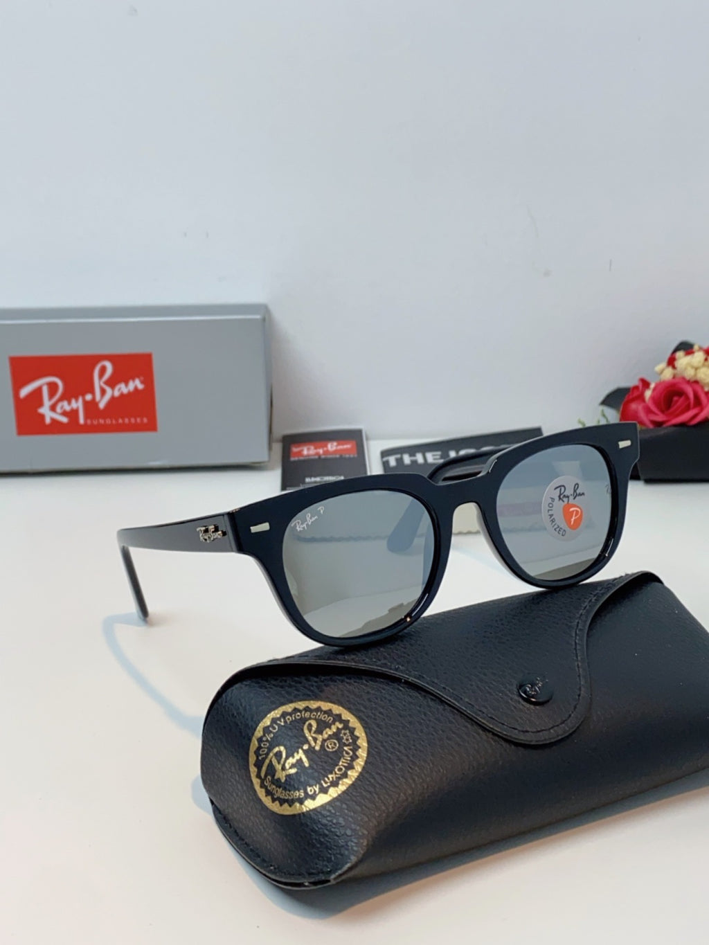 Ray-Ban RB2168P Polarized Square Gray Lens Sunglasses for Men & Women - detail image 10