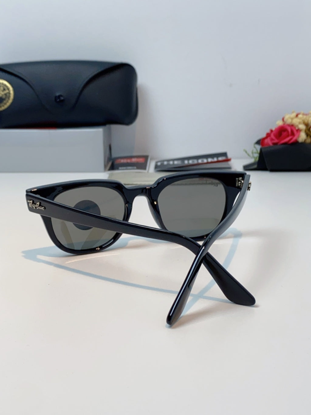Ray-Ban RB2168P Polarized Square Gray Lens Sunglasses for Men & Women - detail image 3
