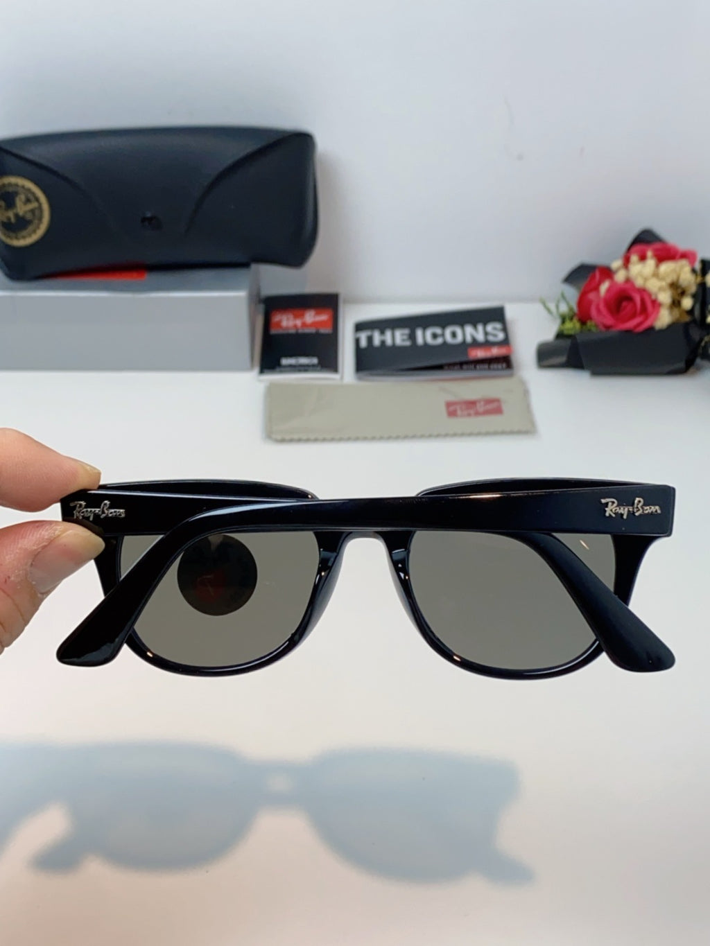 Ray-Ban RB2168P Polarized Square Gray Lens Sunglasses for Men & Women - detail image 5