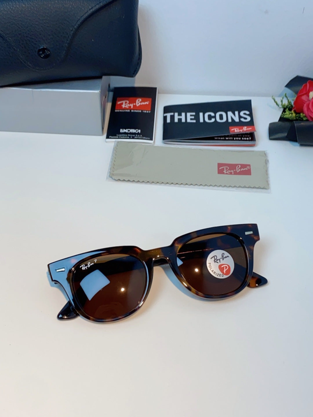 Ray-Ban RB2168P Polarized Square Brown Lens Sunglasses for Men & Women - detail image 9