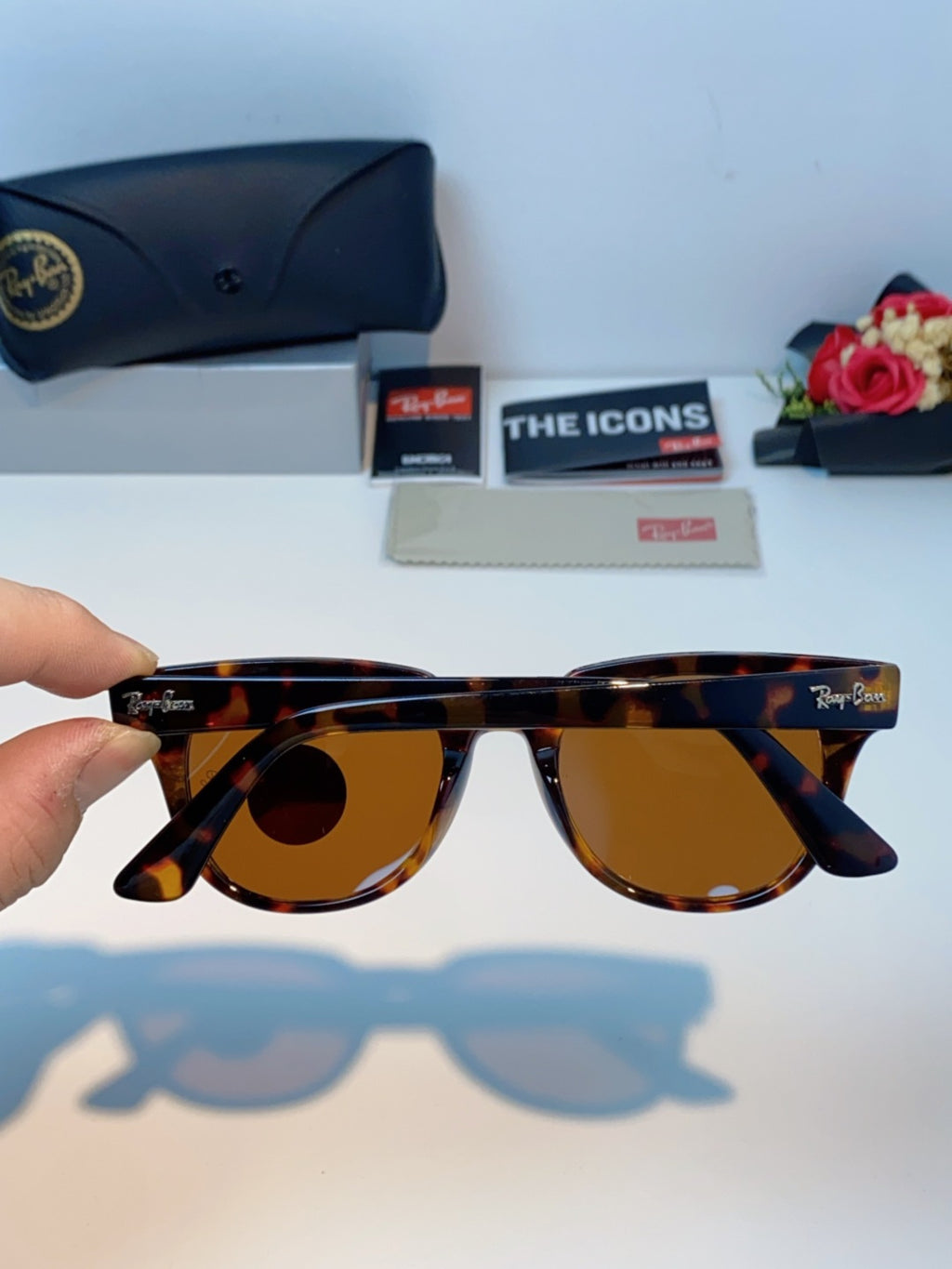 Ray-Ban RB2168P Polarized Square Brown Lens Sunglasses for Men & Women - detail image 5