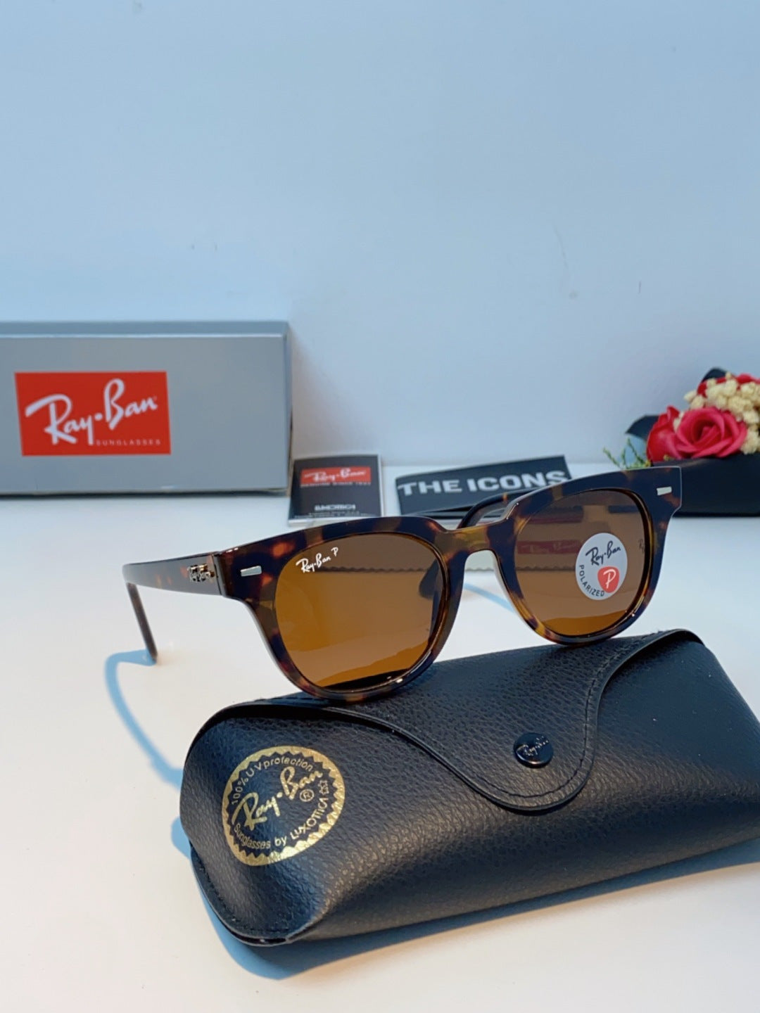 Ray-Ban RB2168P Polarized Square Brown Lens Sunglasses for Men & Women - detail image 10