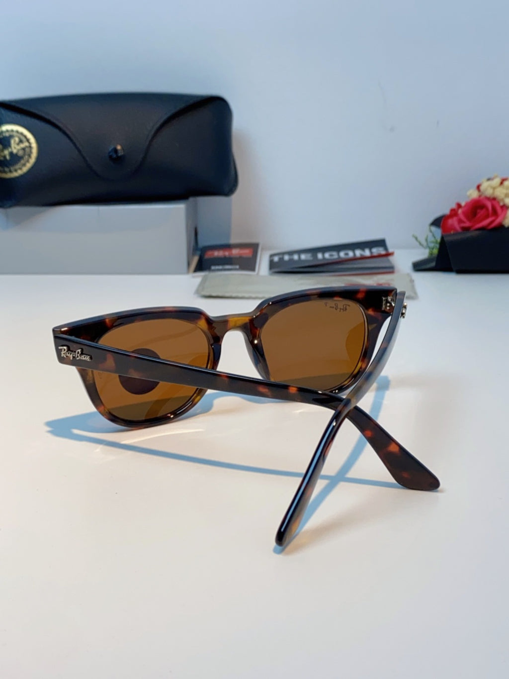 Ray-Ban RB2168P Polarized Square Brown Lens Sunglasses for Men & Women - detail image 3