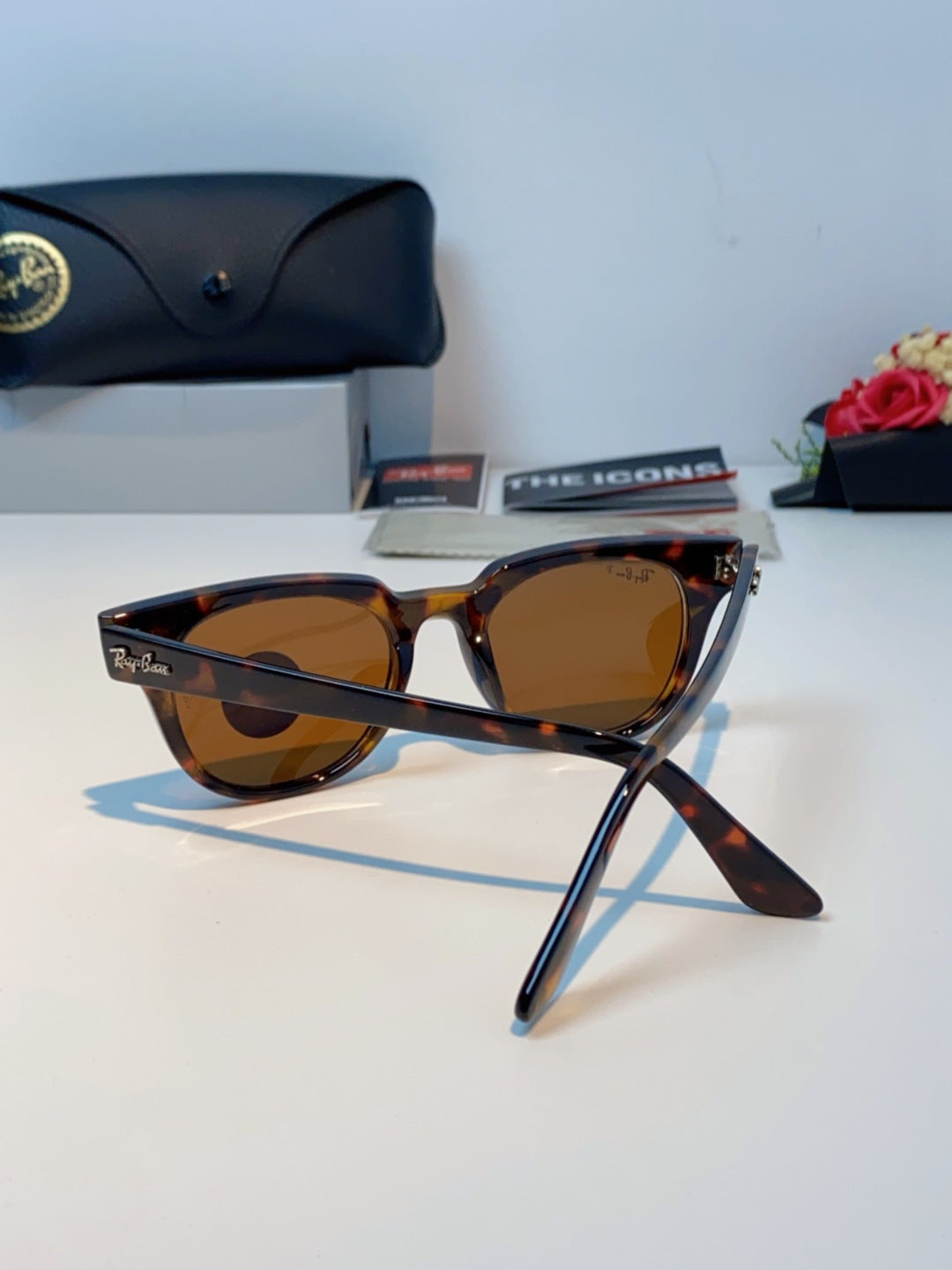 Ray-Ban RB2168P Polarized Square Brown Lens Sunglasses for Men & Women - detail image 3