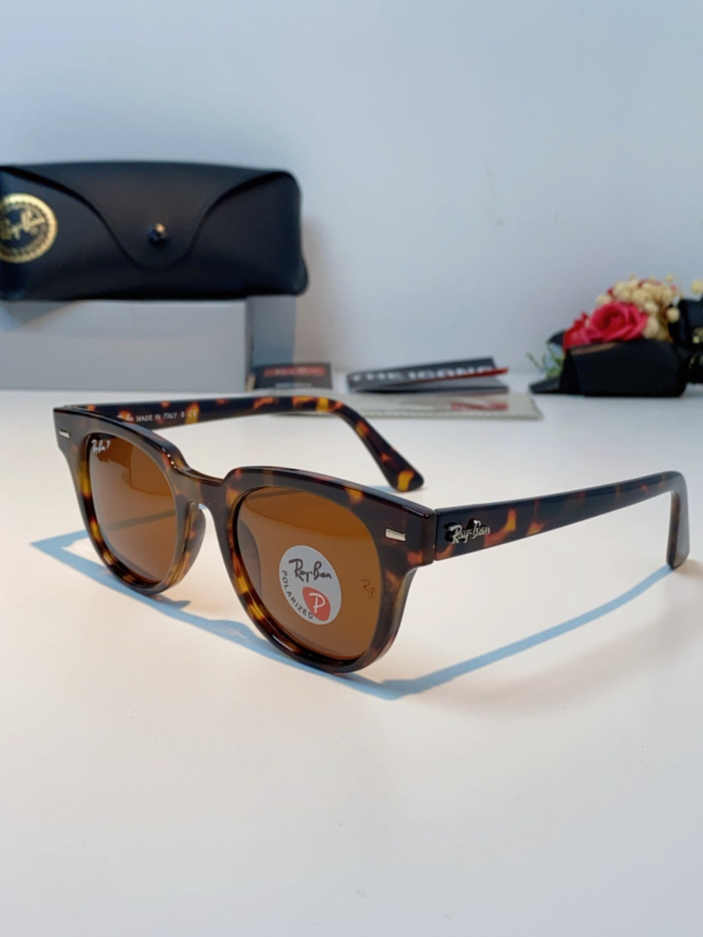 Ray-Ban RB2168P Polarized Square Brown Lens Sunglasses for Men & Women