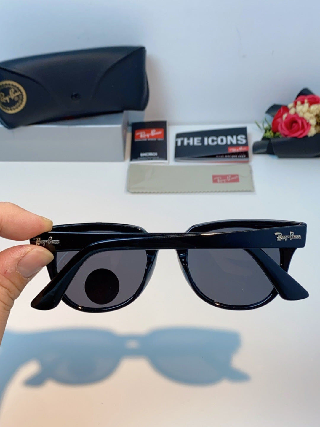 Ray-Ban RB2168P Polarized Square Black Lens Sunglasses for Men & Women - detail image 5