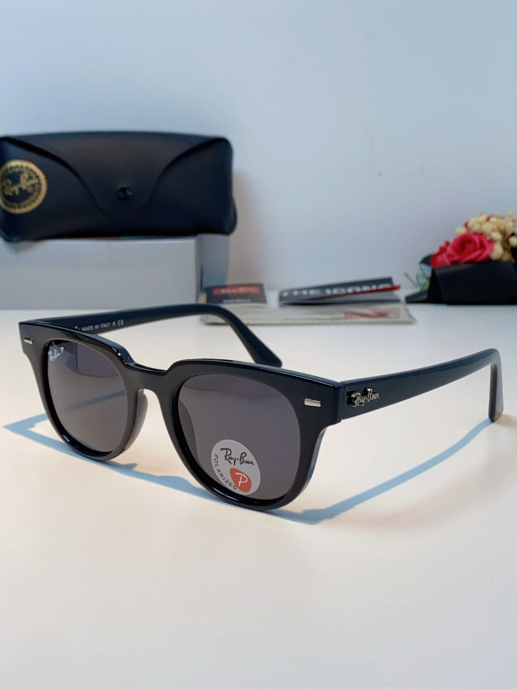 Ray-Ban RB2168P Polarized Square Black Lens Sunglasses for Men & Women