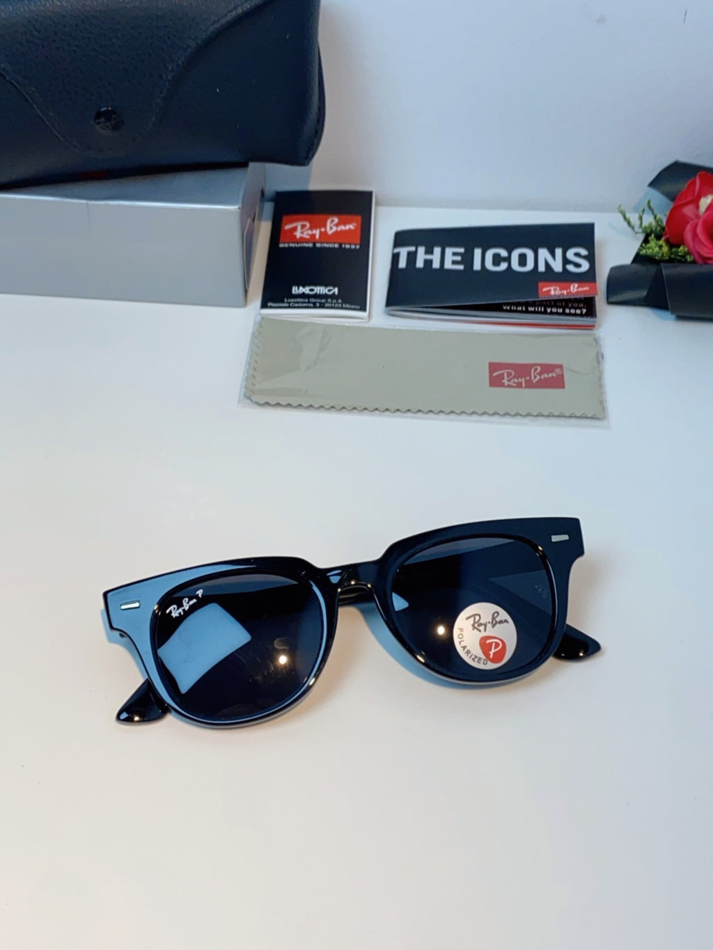 Ray-Ban RB2168P Polarized Square Black Lens Sunglasses for Men & Women - detail image 9
