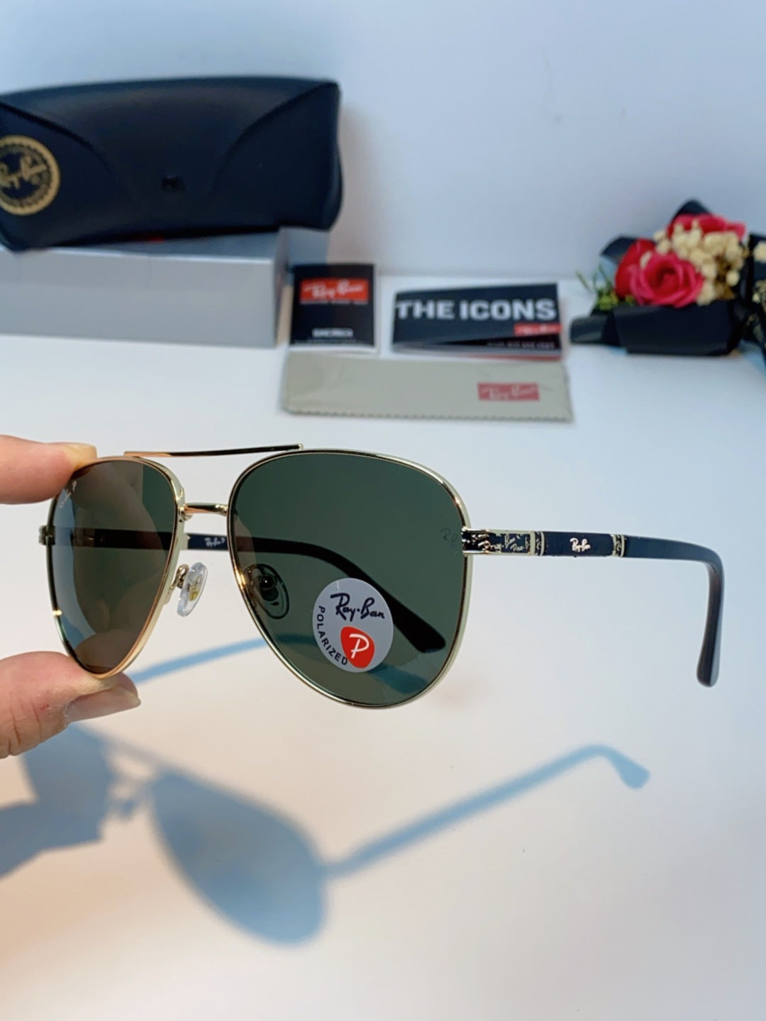 Ray-Ban RB58517 Polarized Aviator Black Lens Sunglasses for Men & Wom - 450049 - detail image 6