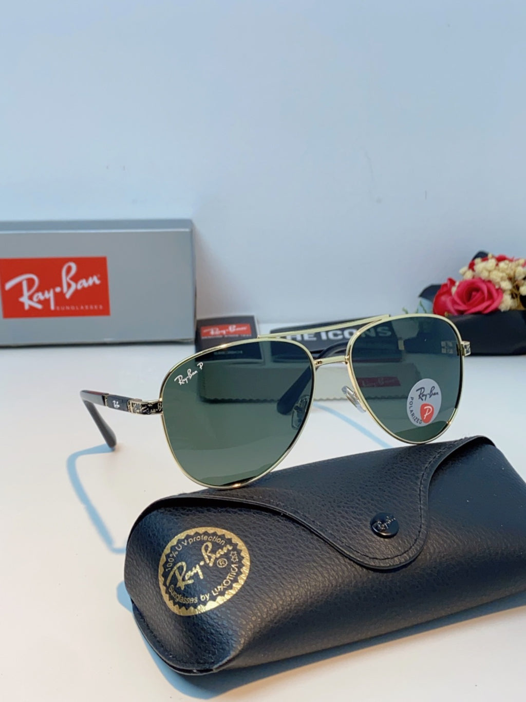 Ray-Ban RB58517 Polarized Aviator Black Lens Sunglasses for Men & Wom - 450049 - detail image 10