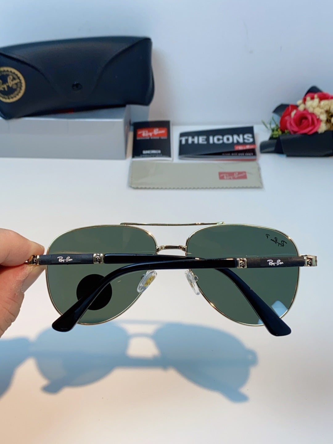 Ray-Ban RB58517 Polarized Aviator Black Lens Sunglasses for Men & Wom - 450049 - detail image 5