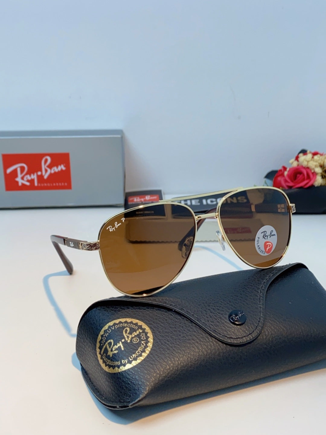 Ray-Ban RB58517 Polarized Aviator Brown Lens Sunglasses for Men & Wom - 358980 - detail image 10