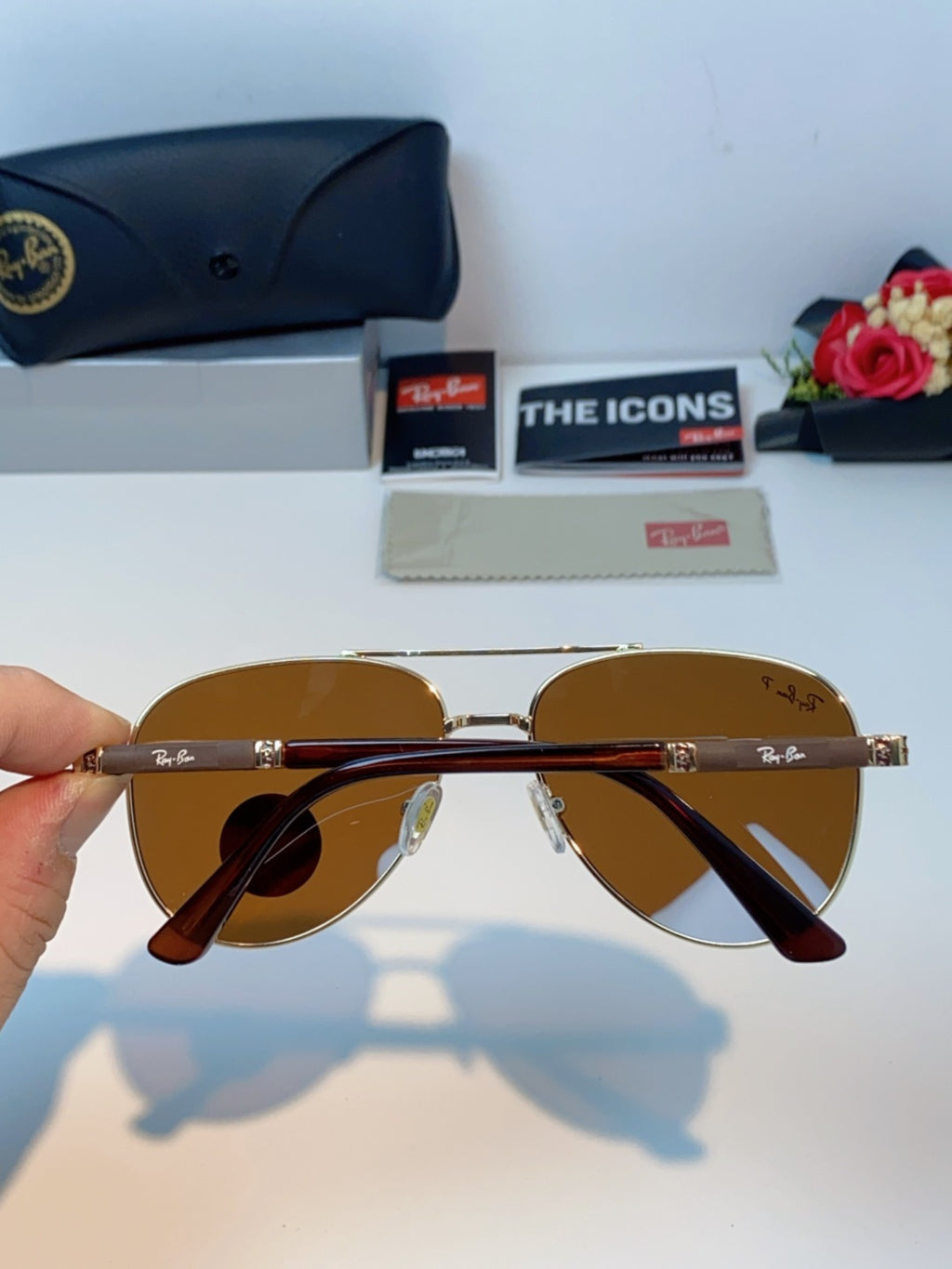 Ray-Ban RB58517 Polarized Aviator Brown Lens Sunglasses for Men & Wom - 358980 - detail image 5