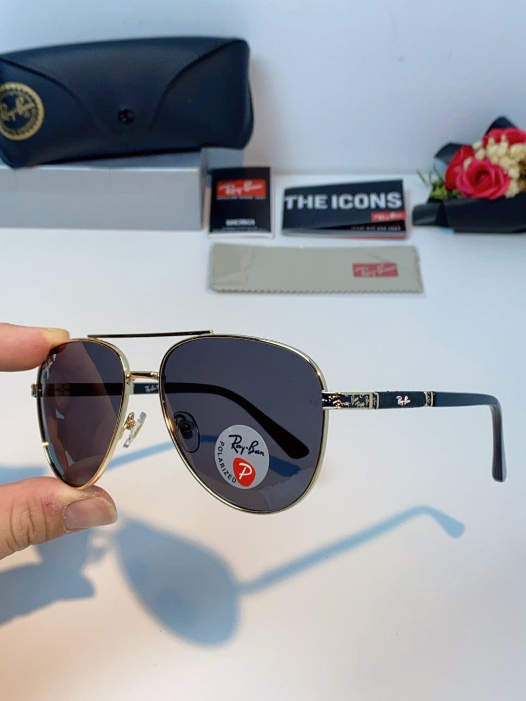 Ray-Ban RB58517 Polarized Aviator Black Lens Sunglasses for Men & Wom - 358981 - detail image 6