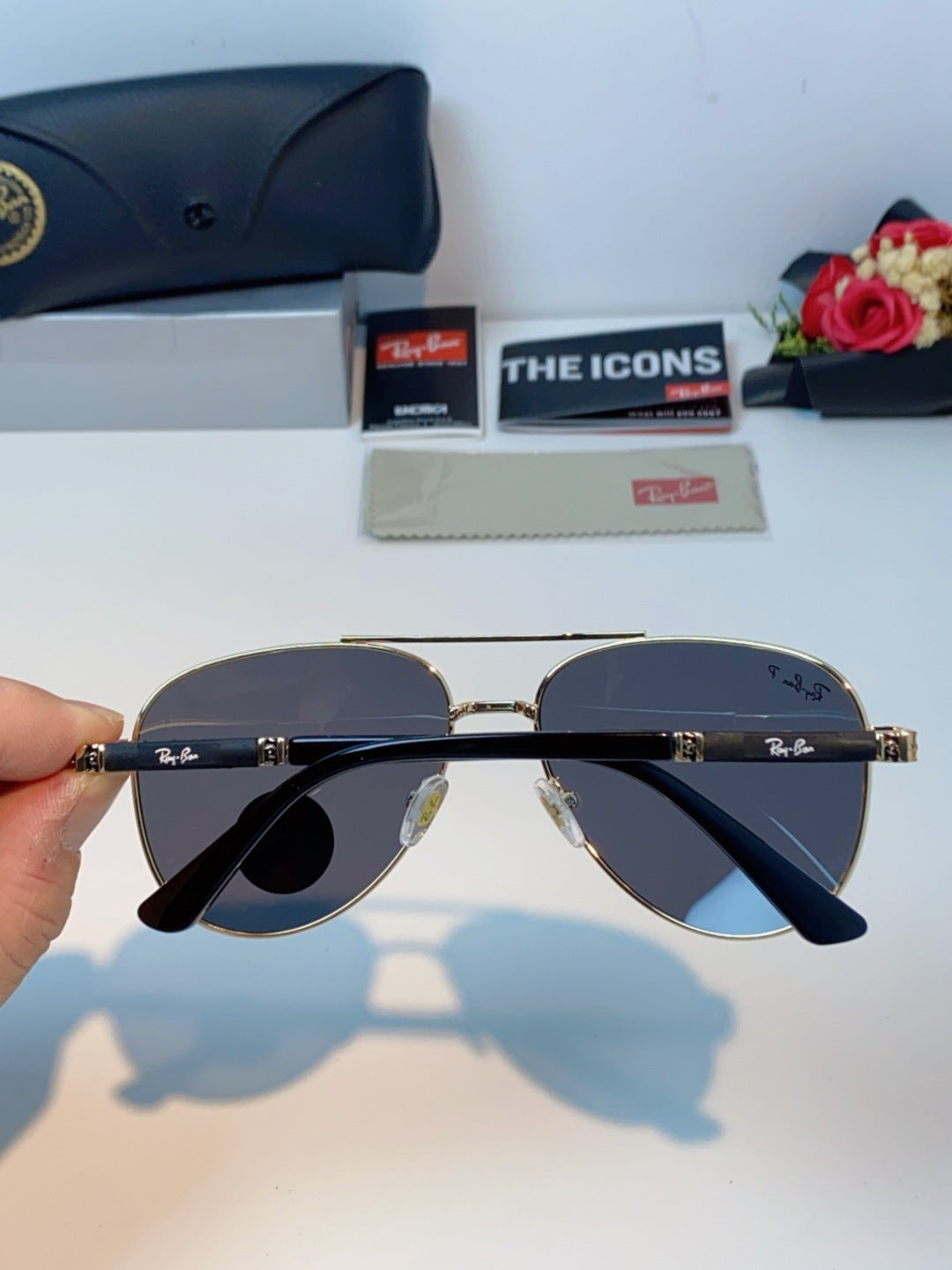 Ray-Ban RB58517 Polarized Aviator Black Lens Sunglasses for Men & Wom - 358981 - detail image 5
