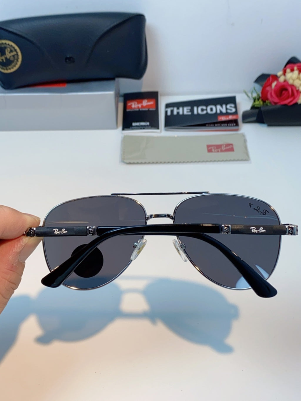 Ray-Ban RB58517 Polarized Aviator Black Lens Sunglasses for Men & Wom - 358982 - detail image 5