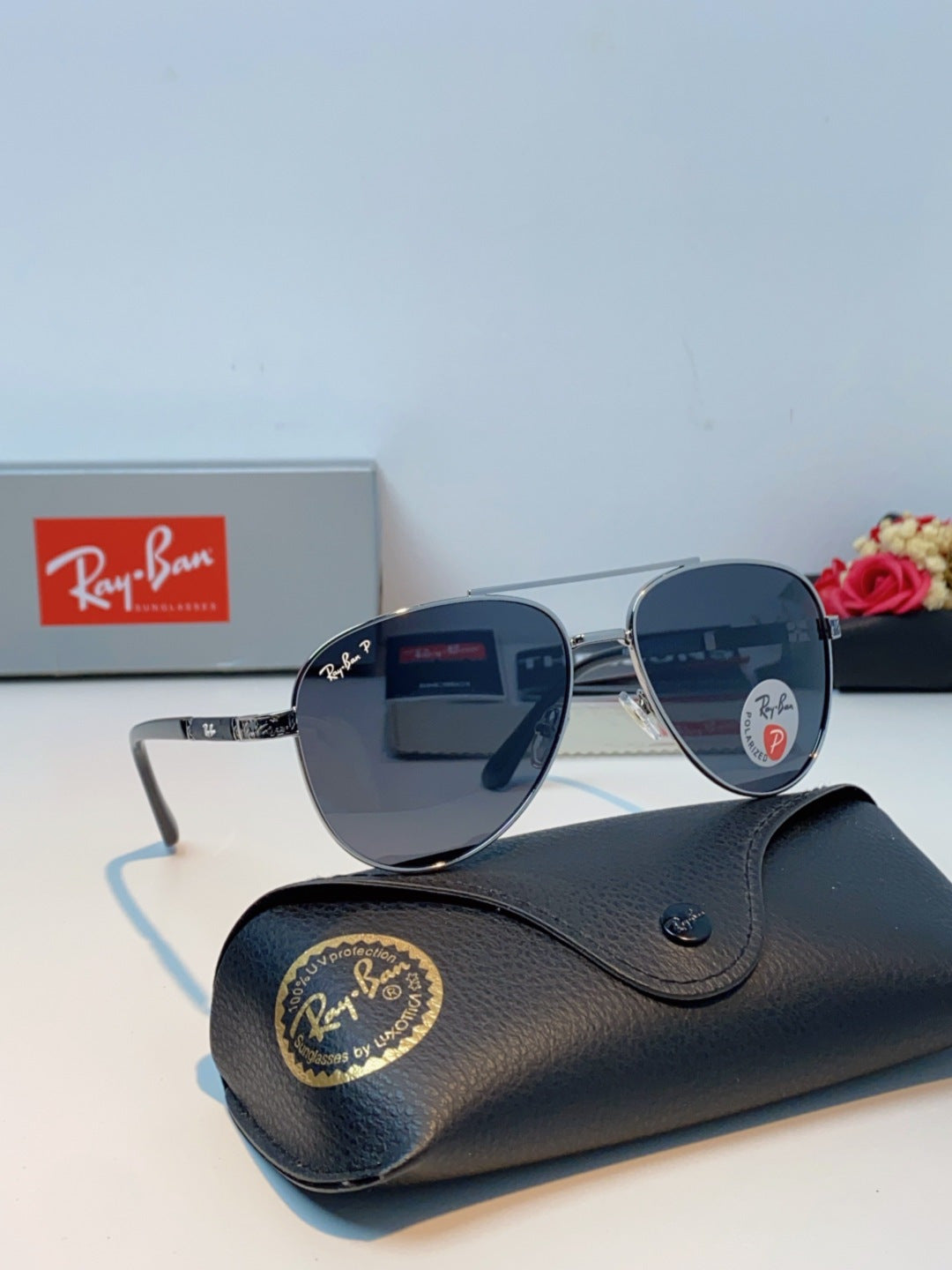 Ray-Ban RB58517 Polarized Aviator Black Lens Sunglasses for Men & Wom - 358982 - detail image 10