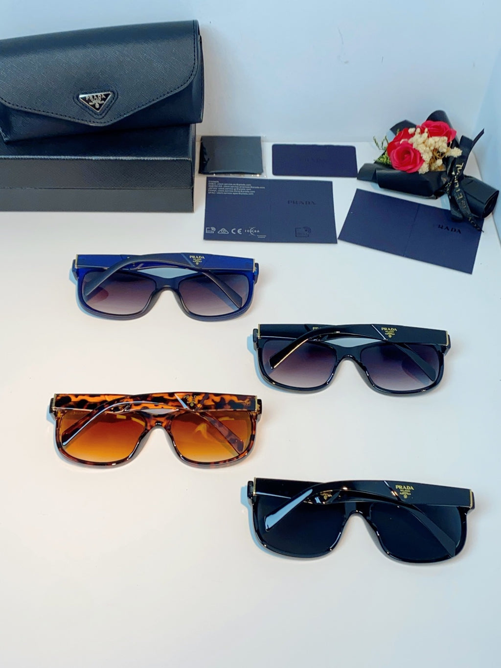 Prada Polarized Square Blue Lens Sunglasses for Men & Women - 934943 - detail image 11