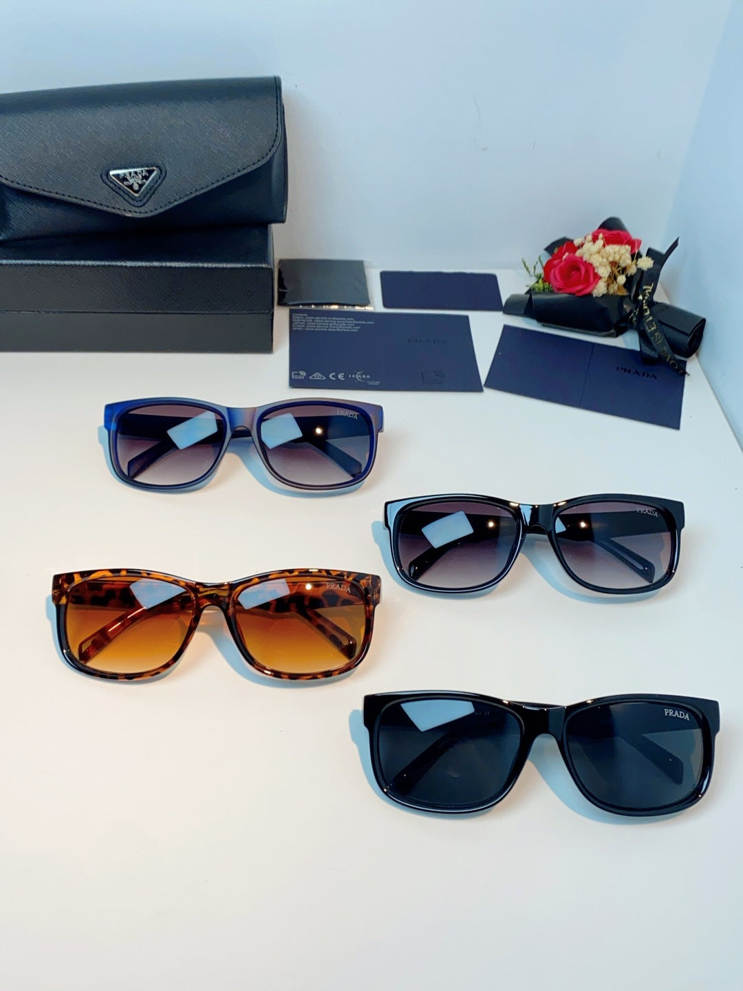 Prada Polarized Square Orange Lens Sunglasses for Men & Women - detail image 12
