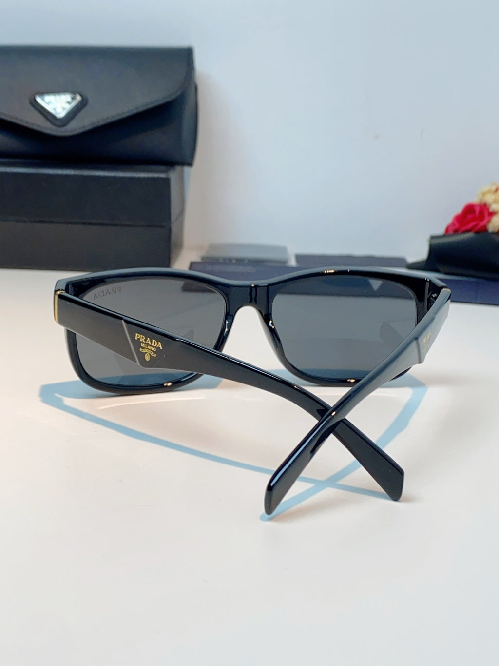 Prada Polarized Square Gray Lens Sunglasses for Men & Women - 372085 - detail image 3