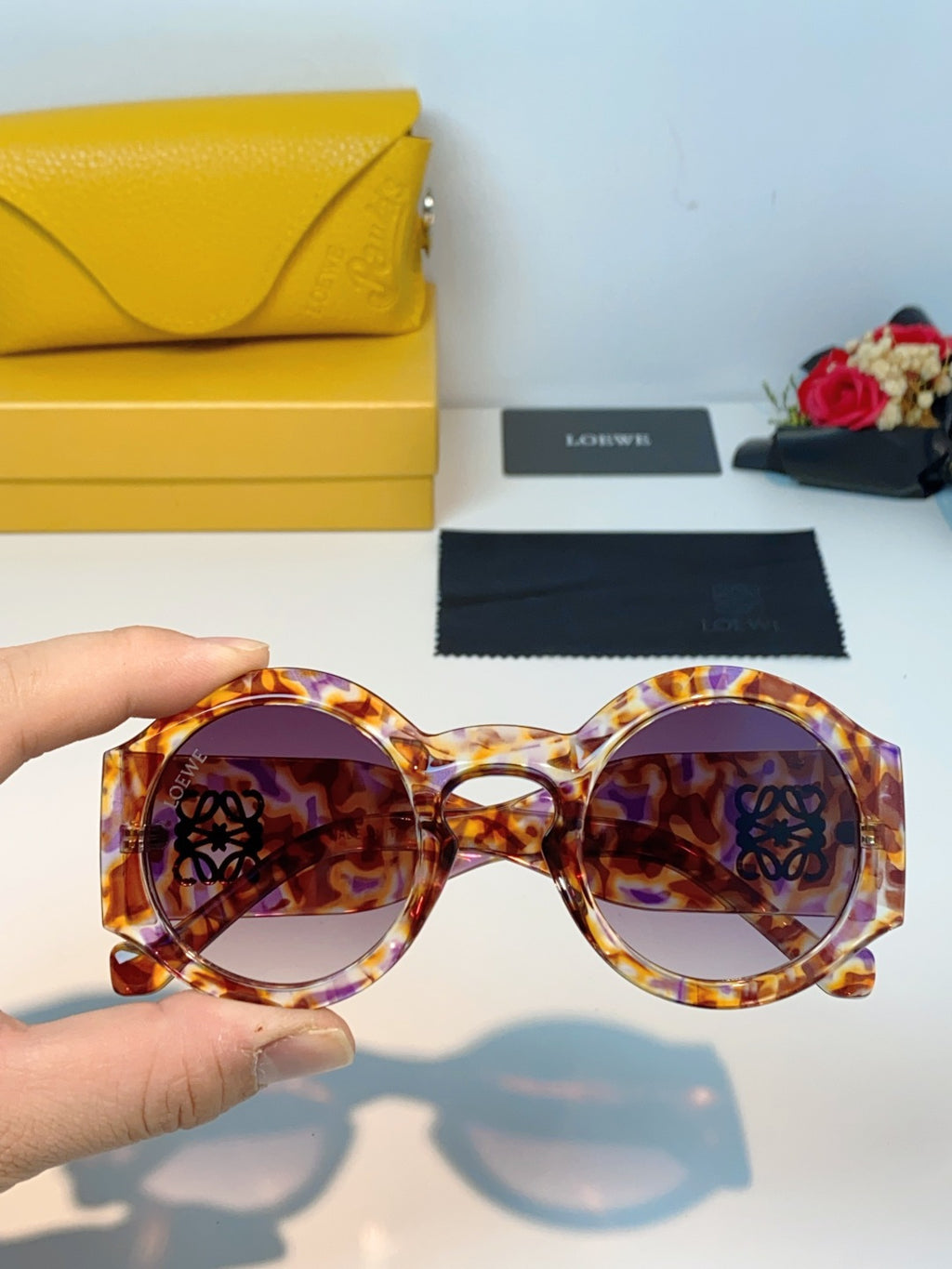 Loewe Round Brown Lens Sunglasses for Women - 935446 - detail image 4