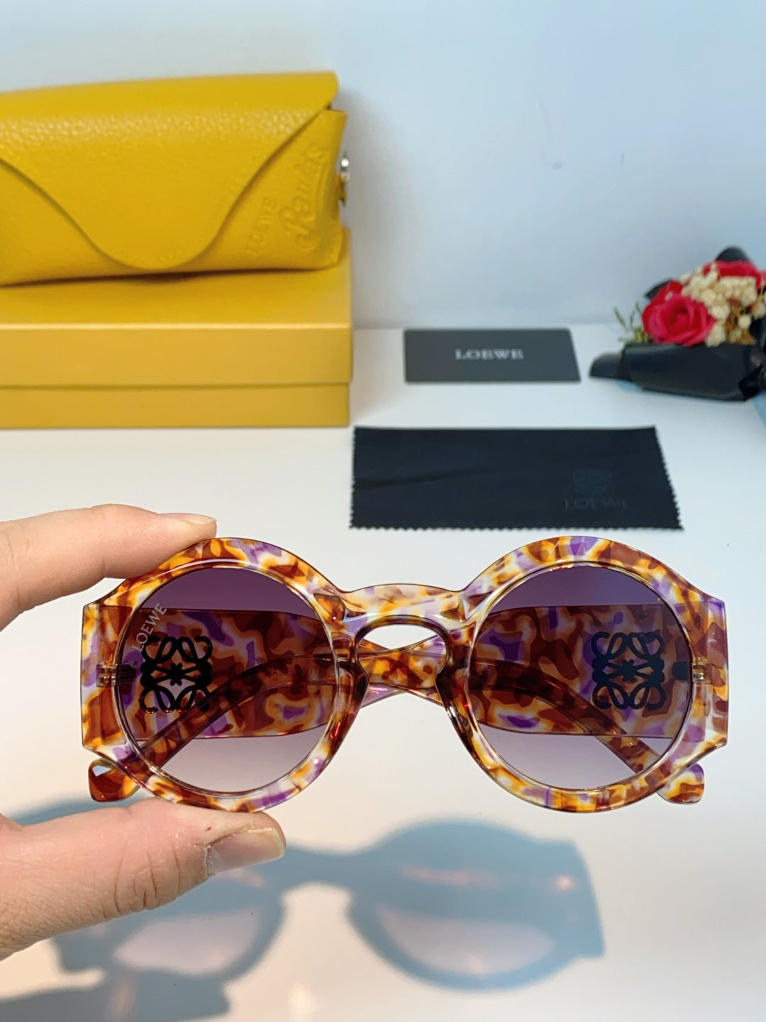 Loewe Round Brown Lens Sunglasses for Women - 935446 - detail image 4