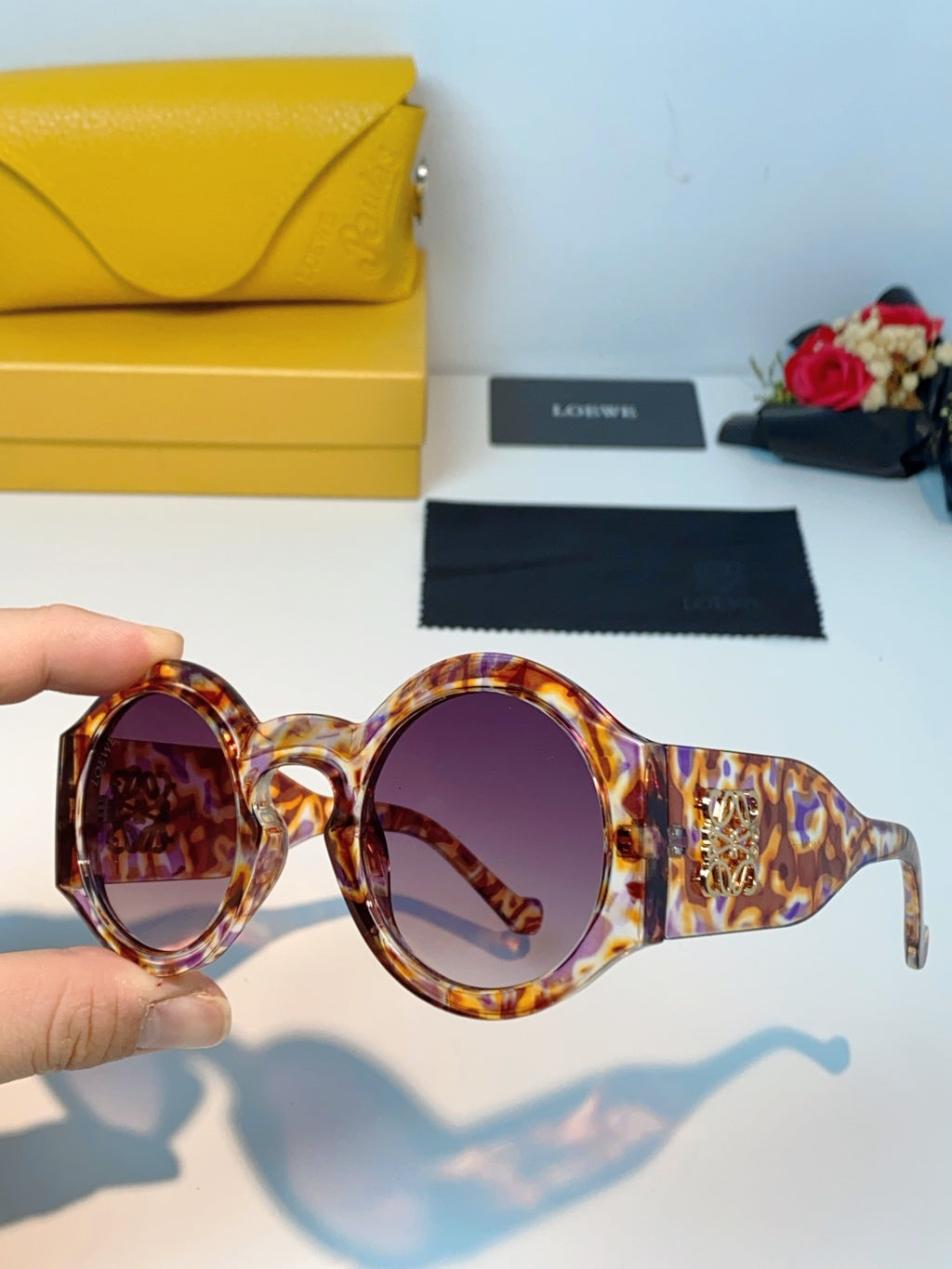 Loewe Round Brown Lens Sunglasses for Women - 935446 - detail image 6