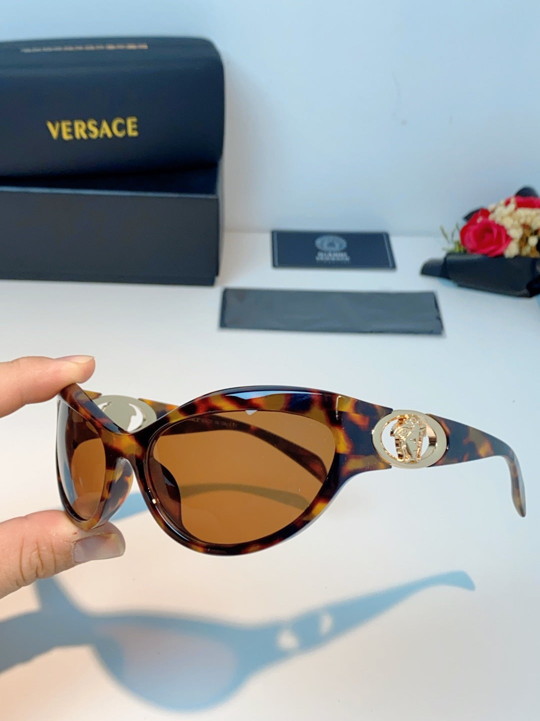 Versace Cat-Eye Brown Lens Sunglasses for Women - 935356 - detail image 6