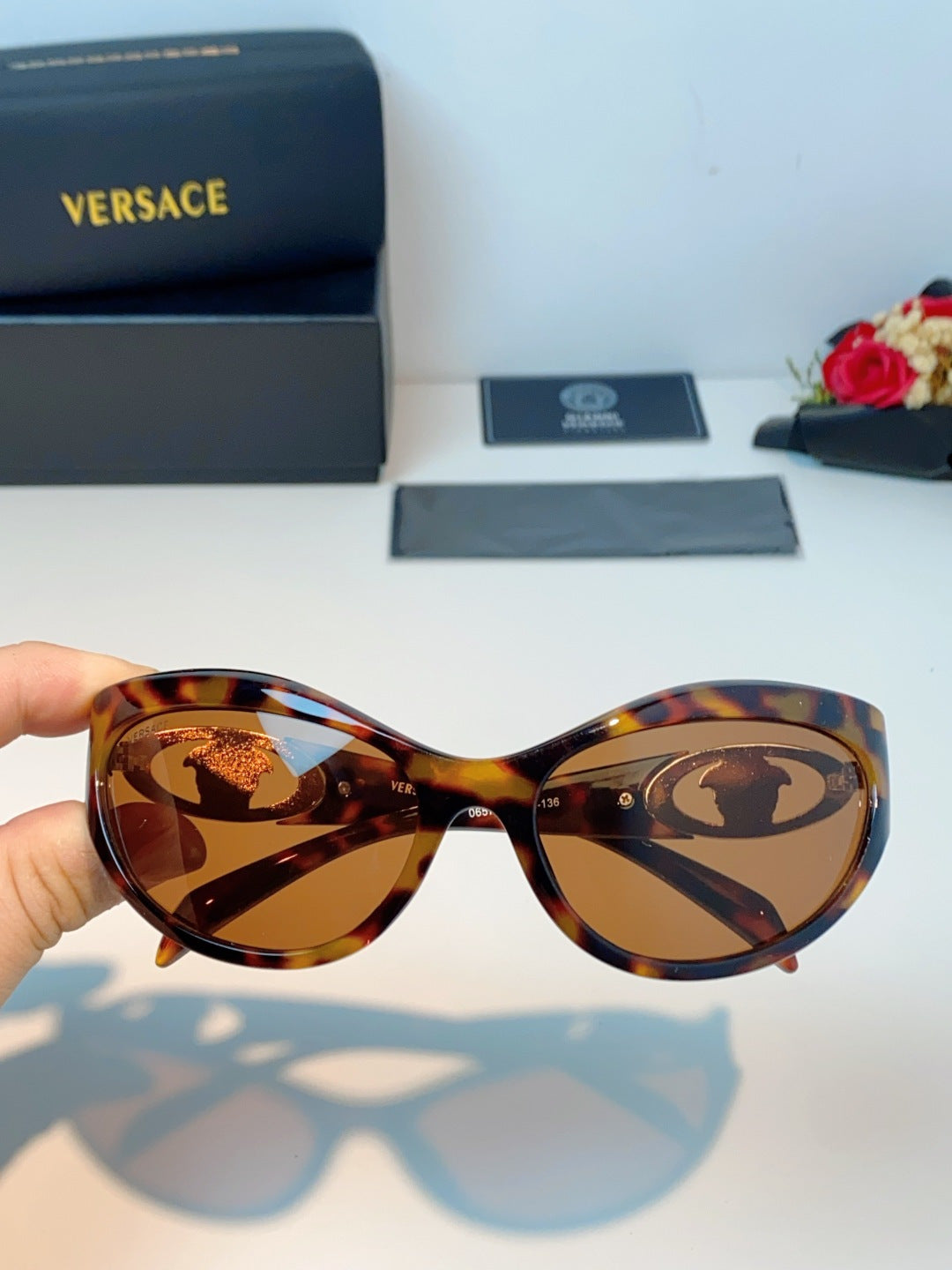 Versace Cat-Eye Brown Lens Sunglasses for Women - 935356 - detail image 4