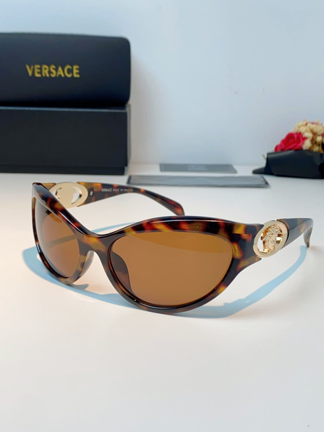 Versace Cat-Eye Brown Lens Sunglasses for Women - 935356