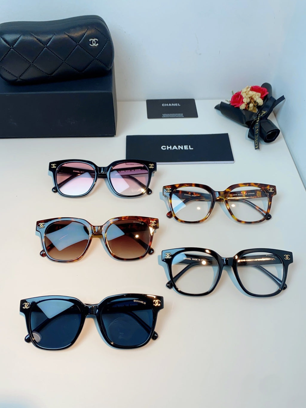 Chanel Square Black Lens Sunglasses for Women - 431651 - detail image 12