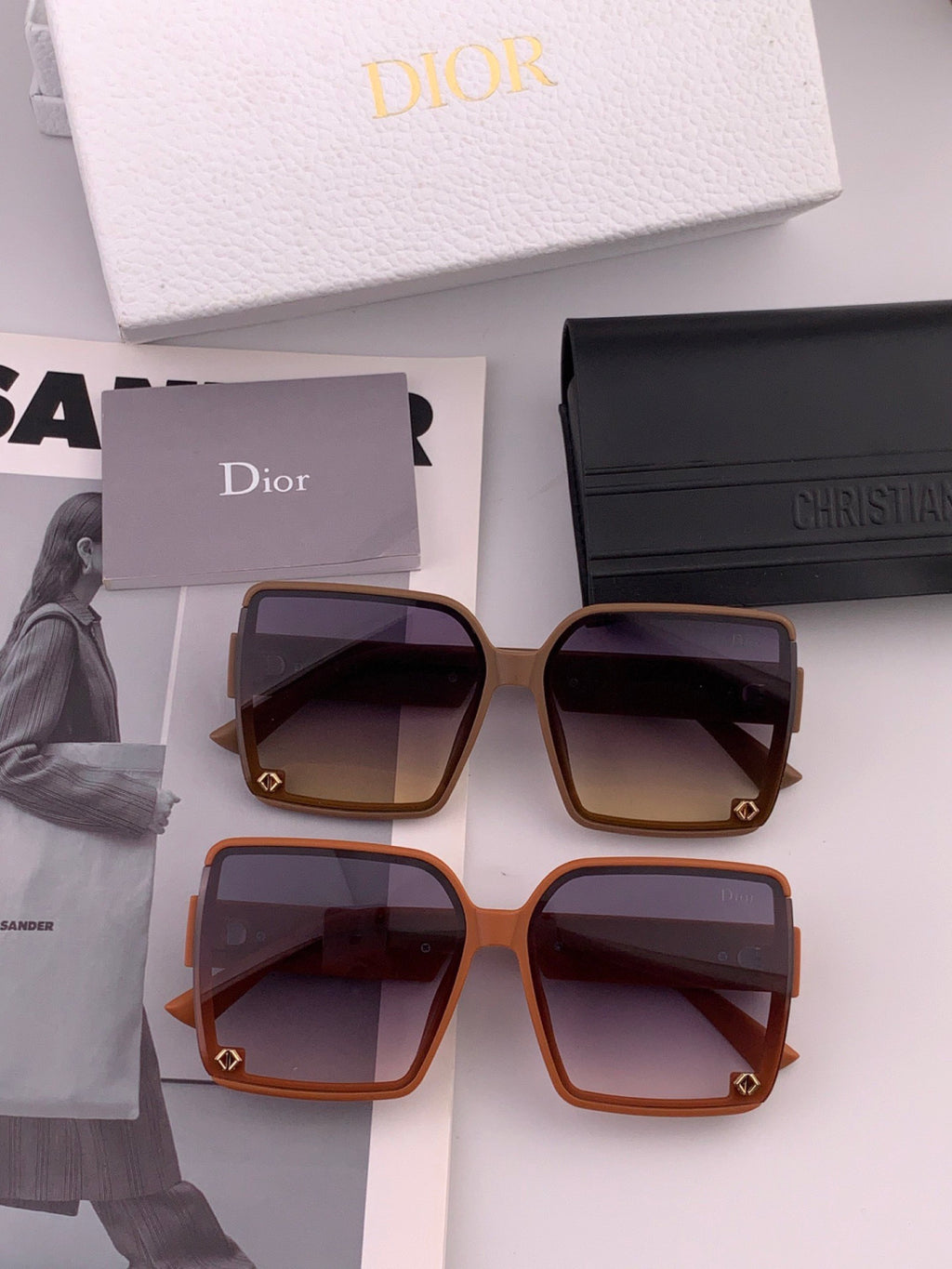 Dior CD1277 Polarized Square Red Lens Sunglasses for Women - 934548 - detail image 6