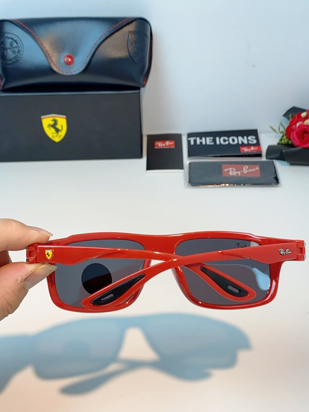 Ray-Ban RB4364 Polarized Fashion Red Lens Sunglasses for Men & Women - detail image 5