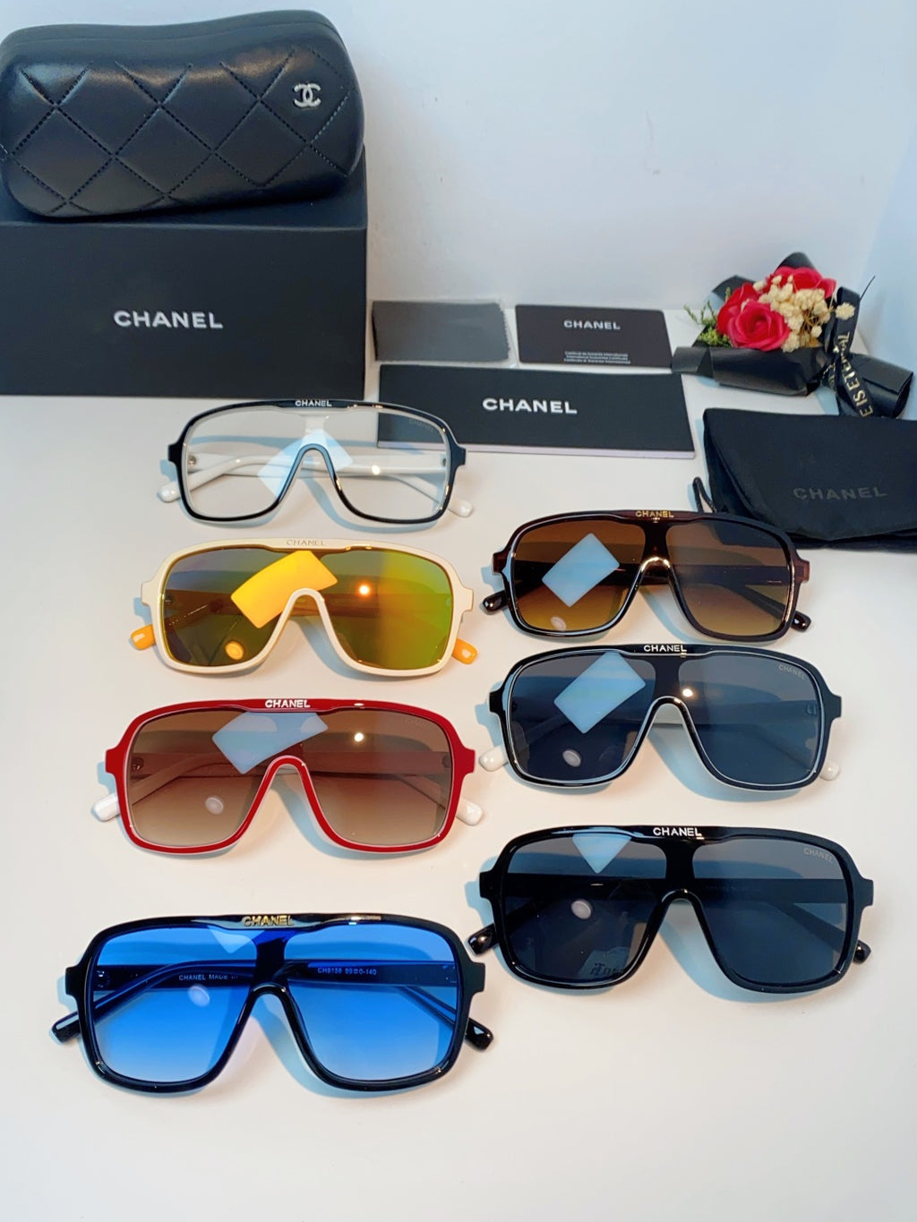Chanel CH9158 Oversized Orange Lens Sunglasses for Men & Women - detail image 12