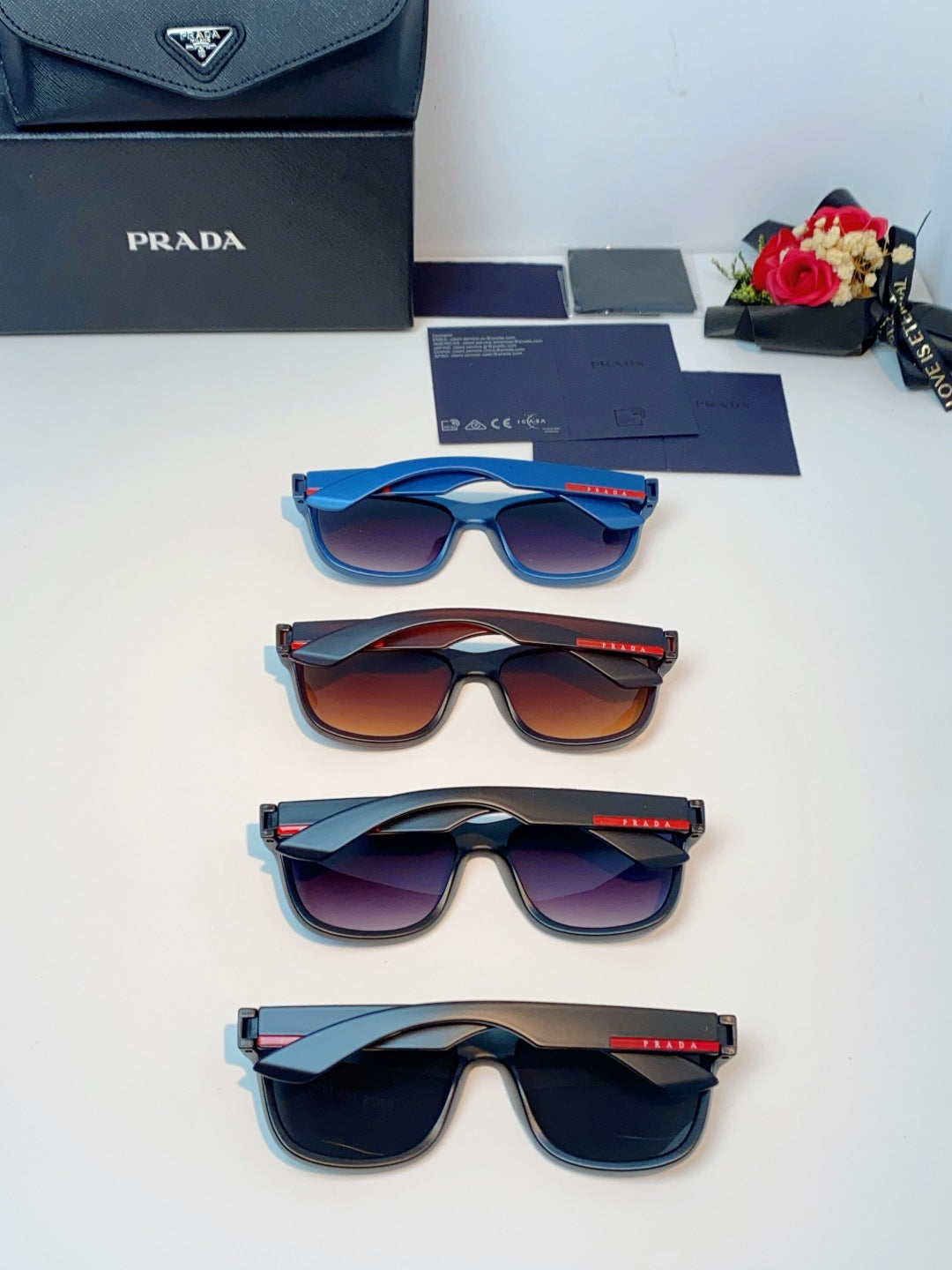 Prada Cat-Eye Blue Lens Sunglasses for Men & Women - detail image 11