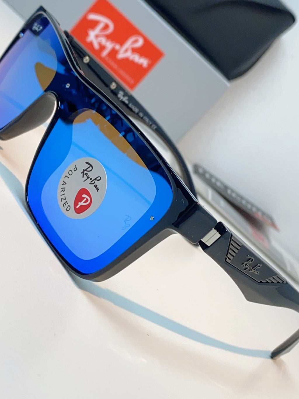 Ray-Ban RB8957 Polarized Oversized Blue Lens Sunglasses for Men & Women - detail image 7