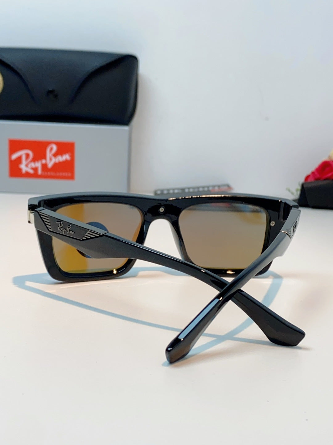 Ray-Ban RB8957 Polarized Oversized Blue Lens Sunglasses for Men & Women - detail image 3