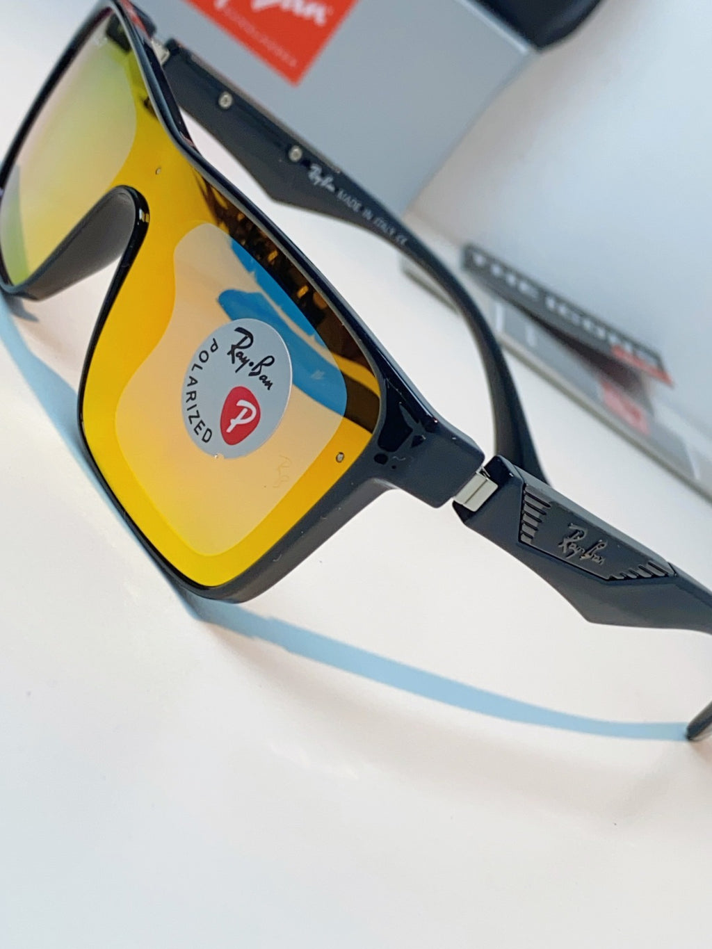 Ray-Ban RB8957 Polarized Oversized Orange Lens Sunglasses for Men & Women - detail image 7