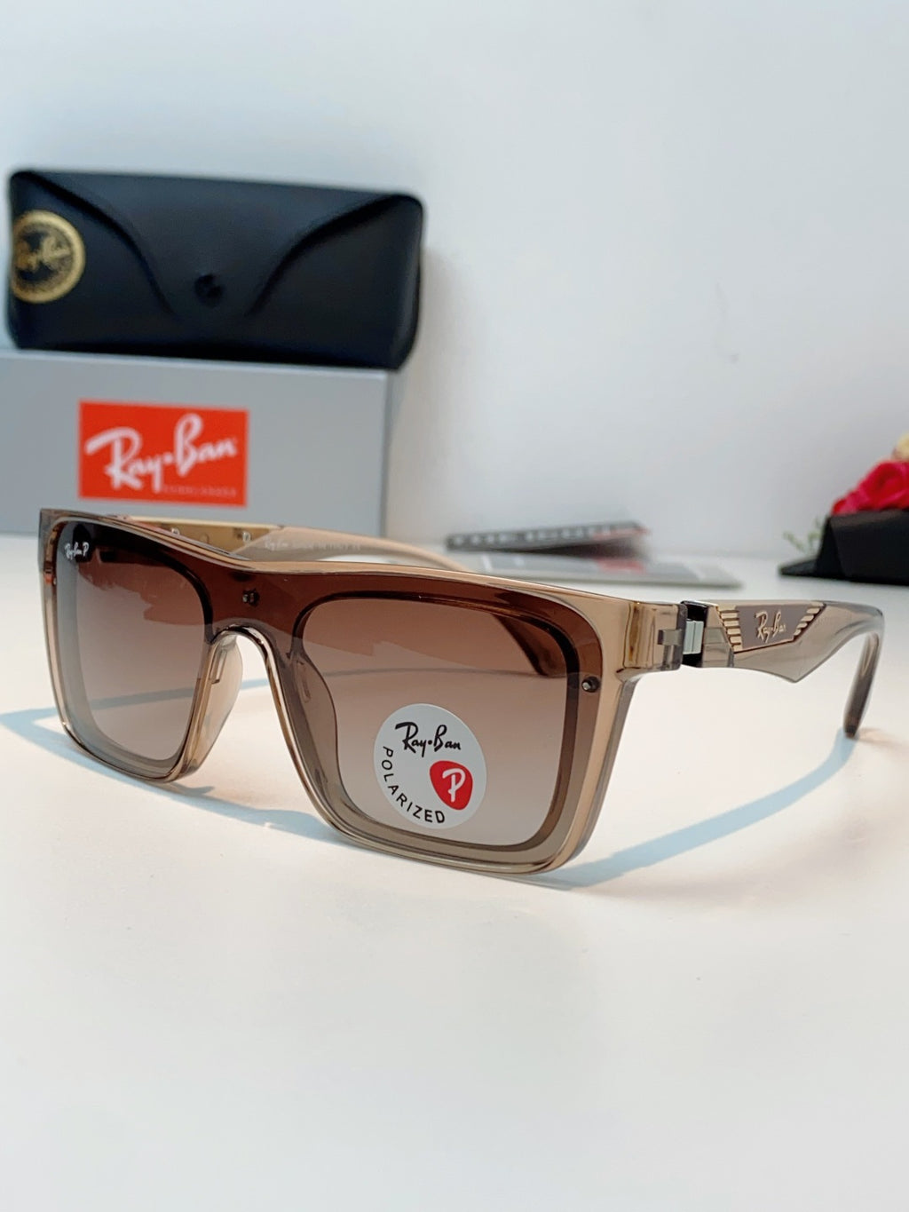 Ray-Ban RB8957 Polarized Oversized Brown Lens Sunglasses for Men & Women